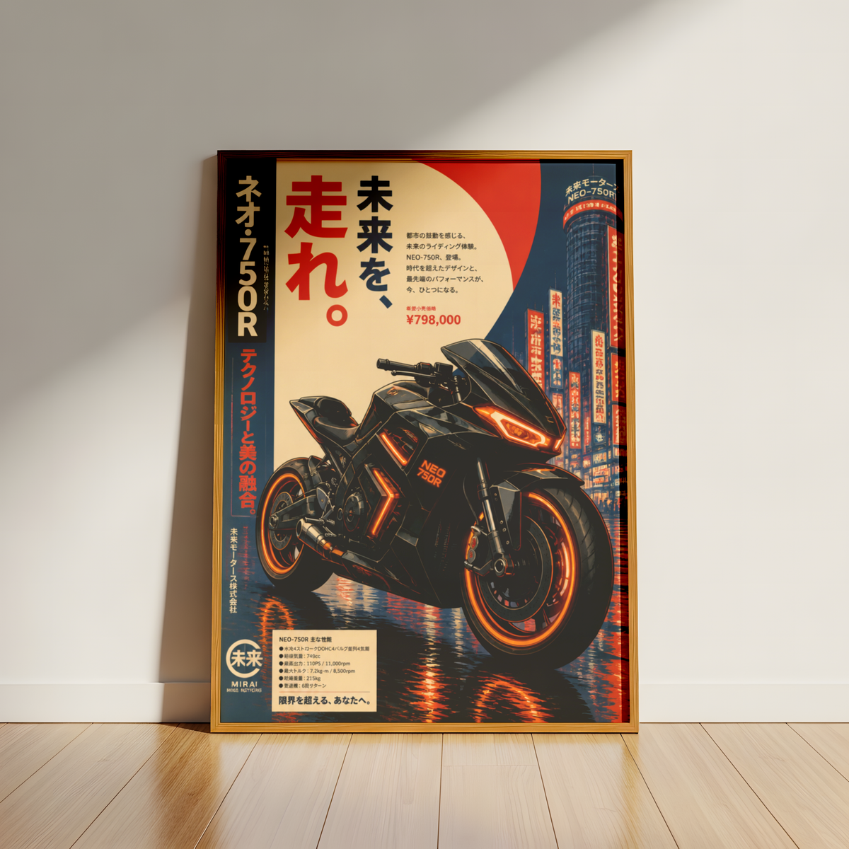 Affiche Moto Cyberpunk | Neo 750R & Neon City