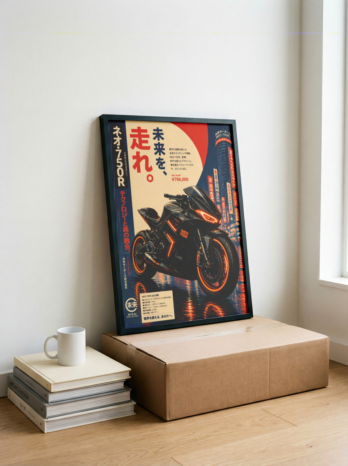 Affiche Moto Cyberpunk | Neo 750R & Neon City