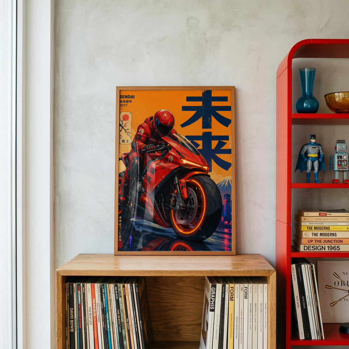 Affiche Moto Cyberpunk | Neo Tokyo & Sportbike Rouge