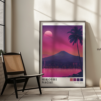 Affiche Hiroshi Nagai | Mont Fuji au Sunset, Tokyo 1973