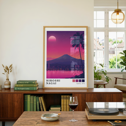 Affiche Hiroshi Nagai | Mont Fuji au Sunset, Tokyo 1973