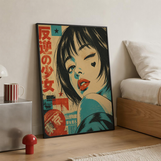 Affiche Femme Japonaise Rétro | Pop Art 80s