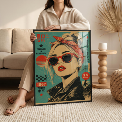 Affiche Femme Japonaise | Freedom & Rebellion Rétro