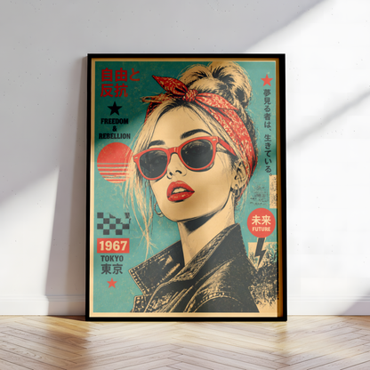 Affiche Femme Japonaise | Freedom & Rebellion Rétro