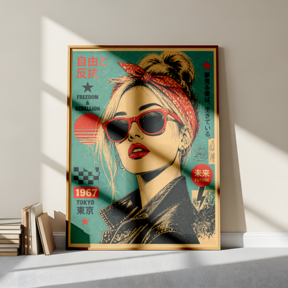Affiche Femme Japonaise | Freedom & Rebellion Rétro