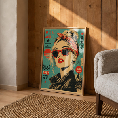 Affiche Femme Japonaise | Freedom & Rebellion Rétro