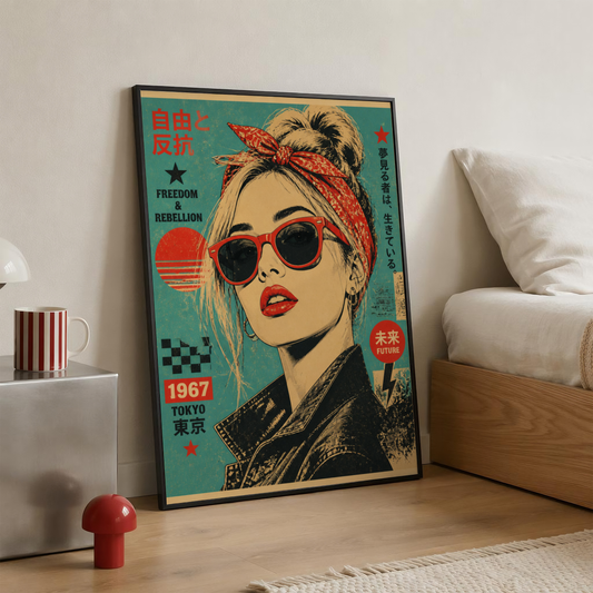 Affiche Femme Japonaise | Freedom & Rebellion Rétro
