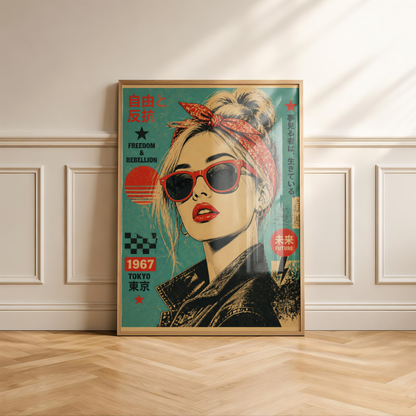 Affiche Femme Japonaise | Freedom & Rebellion Rétro