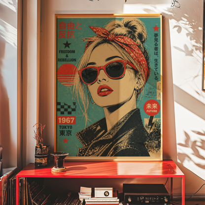 Affiche Femme Japonaise | Freedom & Rebellion Rétro