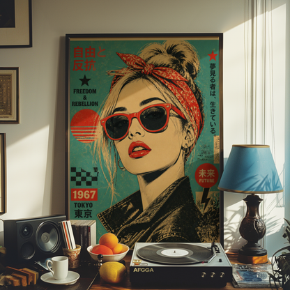 Affiche Femme Japonaise | Freedom & Rebellion Rétro