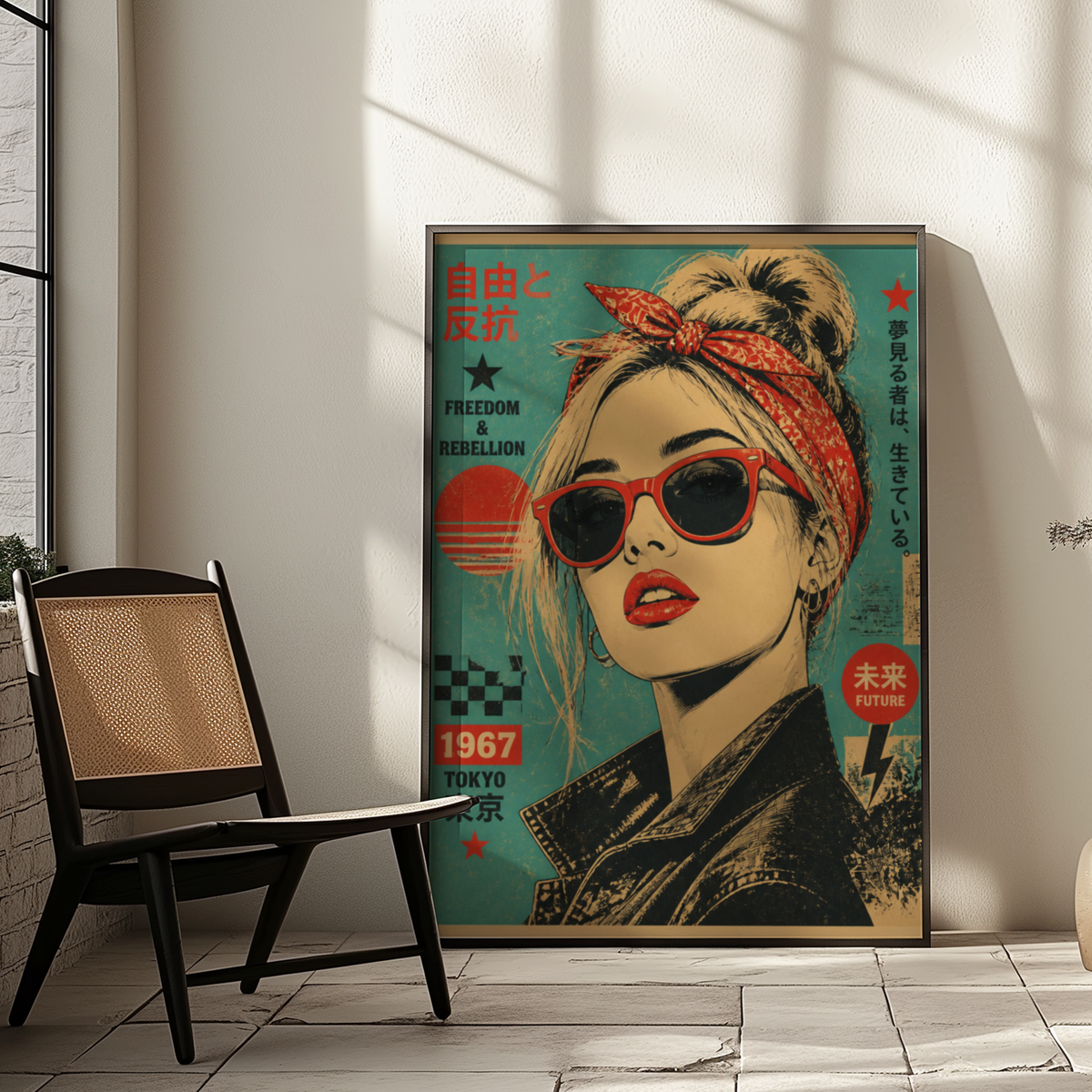 Affiche Femme Japonaise | Freedom & Rebellion Rétro