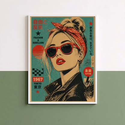 Affiche Femme Japonaise | Freedom & Rebellion Rétro