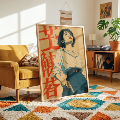 Affiche Femme Japonaise Pop Art | Portrait Rétro