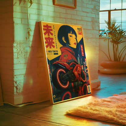 Affiche Moto Cyberpunk | Neo Tokyo & Rider Futuriste