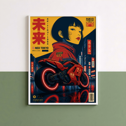 Affiche Moto Cyberpunk | Neo Tokyo & Rider Futuriste