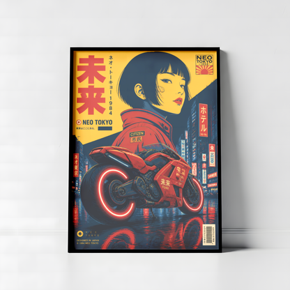 Affiche Moto Cyberpunk | Neo Tokyo & Rider Futuriste