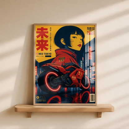 Affiche Moto Cyberpunk | Neo Tokyo & Rider Futuriste