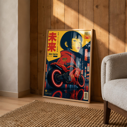 Affiche Moto Cyberpunk | Neo Tokyo & Rider Futuriste