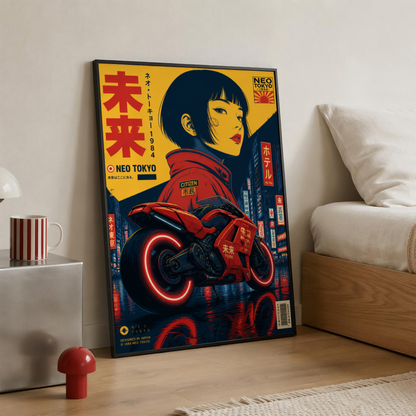 Affiche Moto Cyberpunk | Neo Tokyo & Rider Futuriste