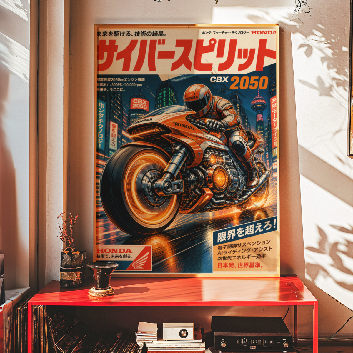 Affiche Honda Moto Cyberpunk | Neo Tokyo Rider