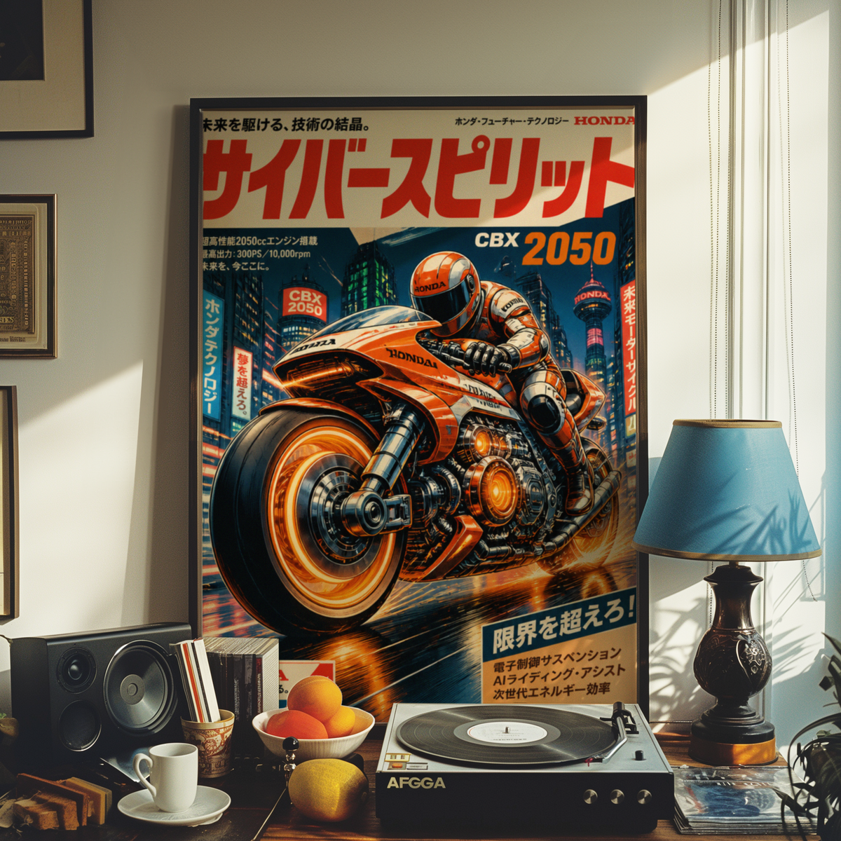 Affiche Honda Moto Cyberpunk | Neo Tokyo Rider
