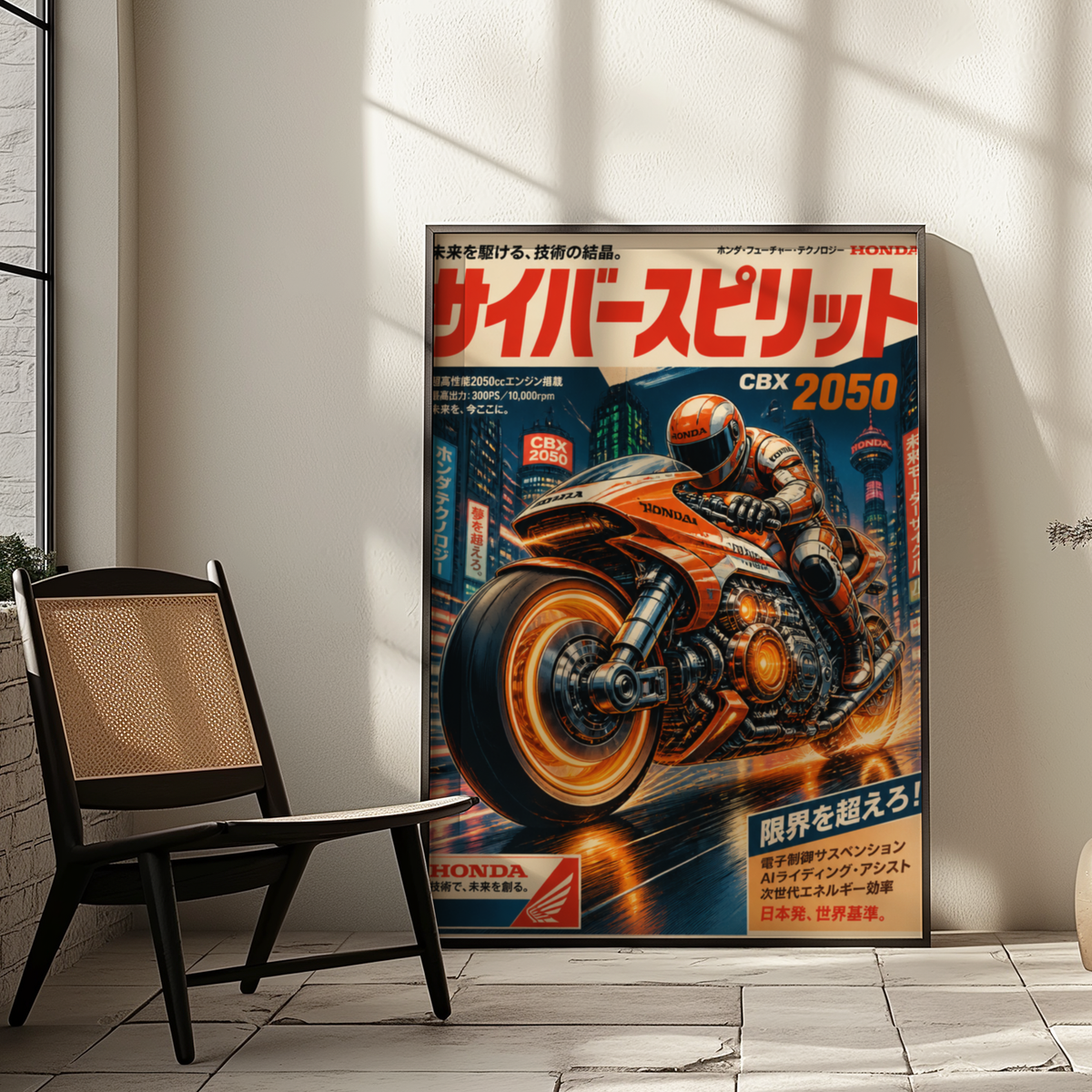 Affiche Honda Moto Cyberpunk | Neo Tokyo Rider