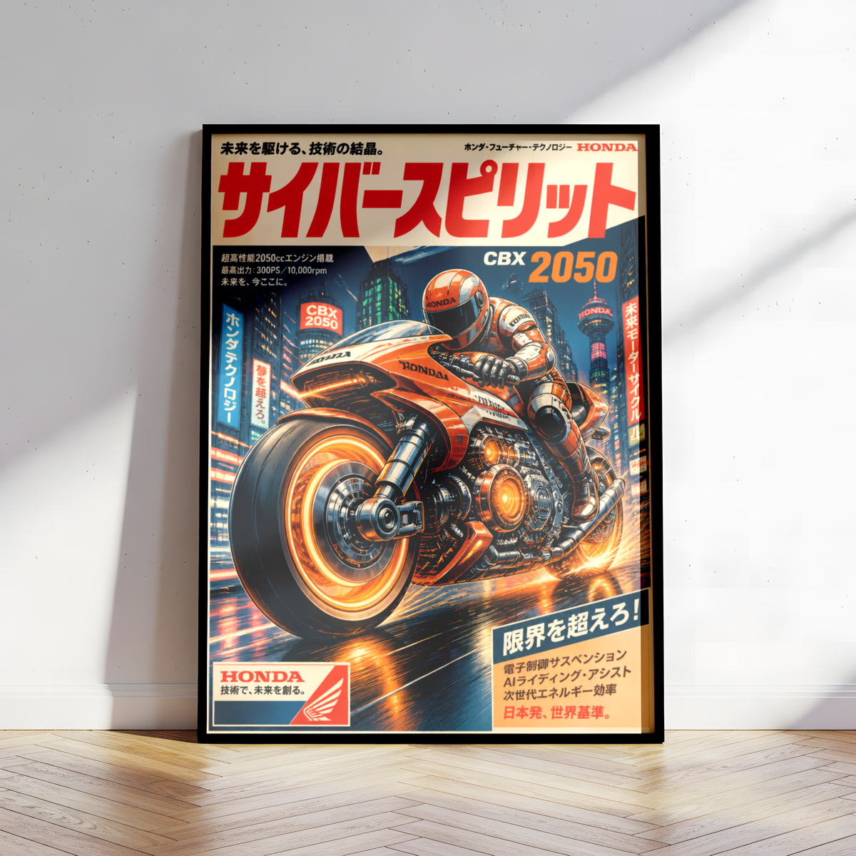 Affiche Honda Moto Cyberpunk | Neo Tokyo Rider