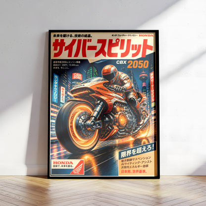Affiche Honda Moto Cyberpunk | Neo Tokyo Rider