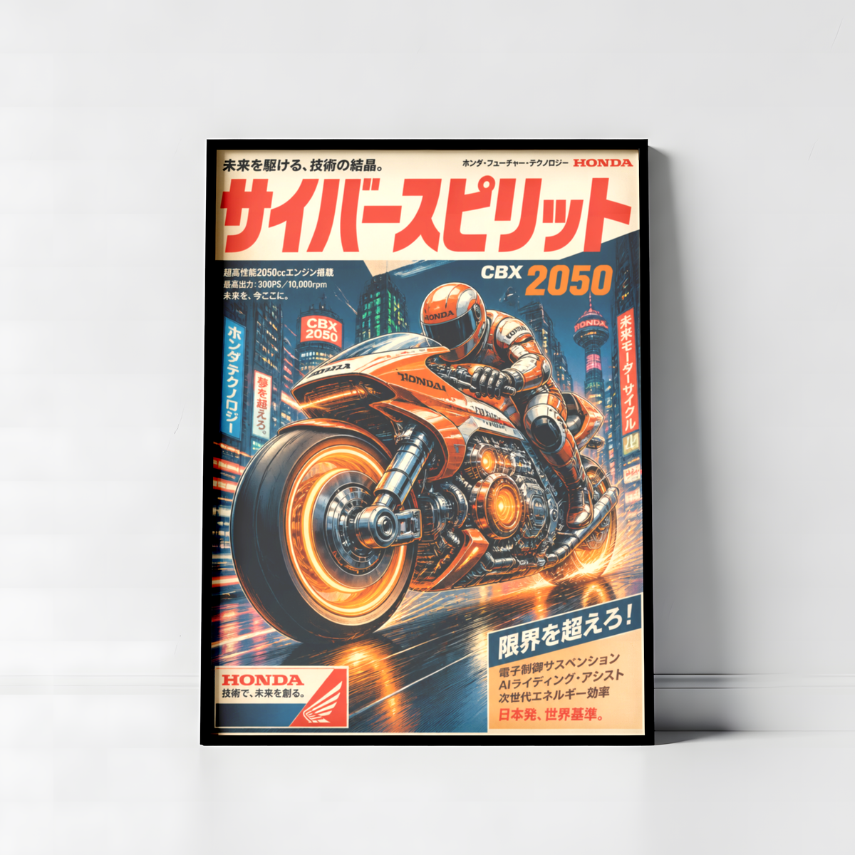 Affiche Honda Moto Cyberpunk | Neo Tokyo Rider