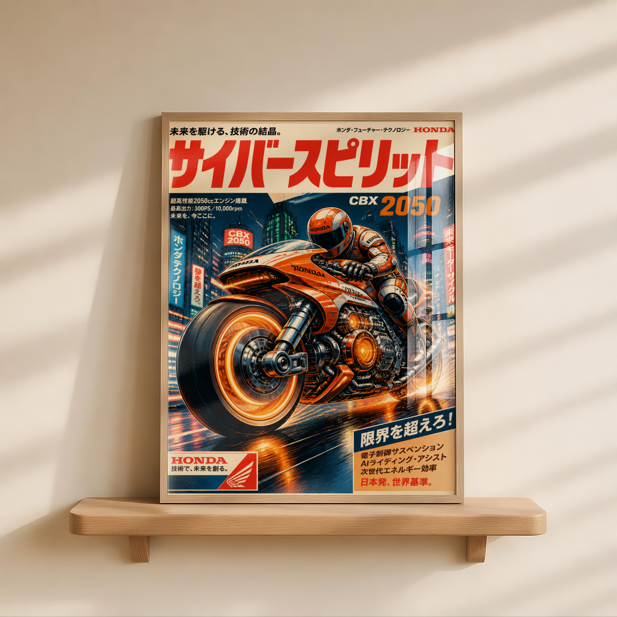 Affiche Honda Moto Cyberpunk | Neo Tokyo Rider