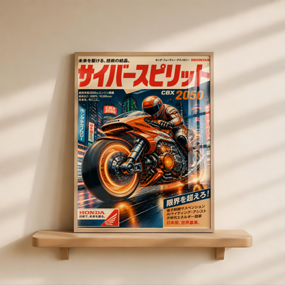 Affiche Honda Moto Cyberpunk | Neo Tokyo Rider