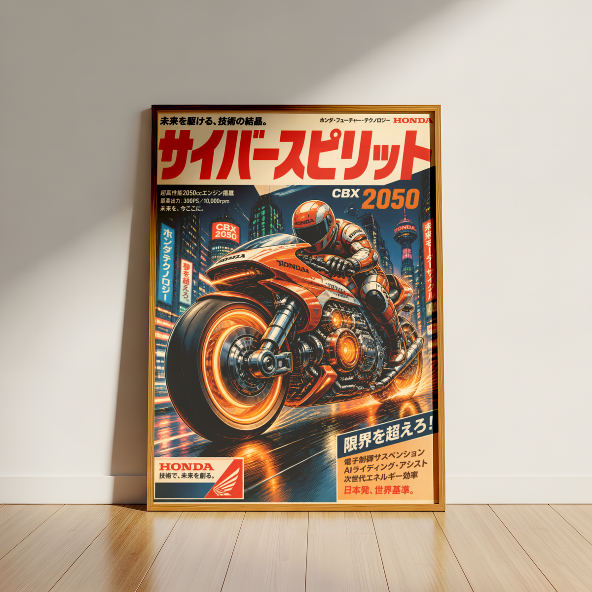Affiche Honda Moto Cyberpunk | Neo Tokyo Rider
