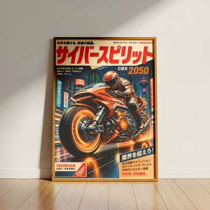 Affiche Honda Moto Cyberpunk | Neo Tokyo Rider