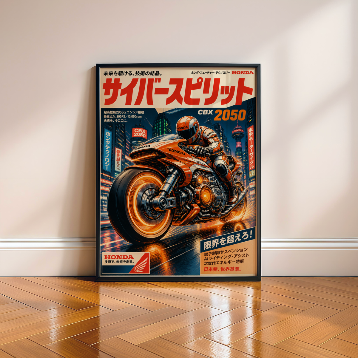 Affiche Honda Moto Cyberpunk | Neo Tokyo Rider