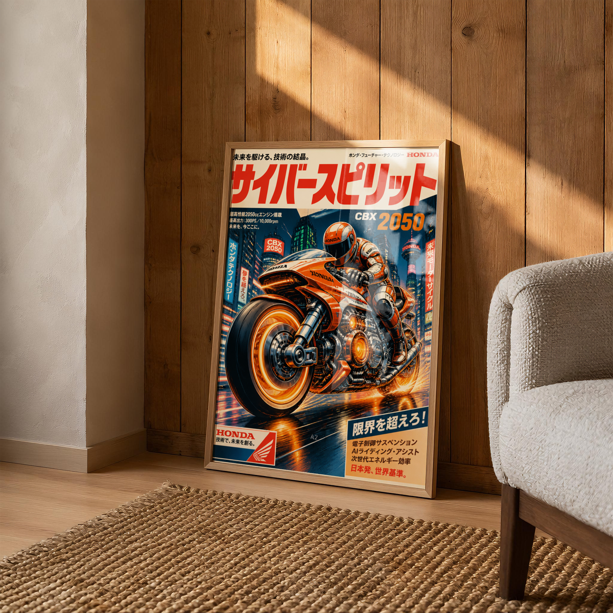 Affiche Honda Moto Cyberpunk | Neo Tokyo Rider