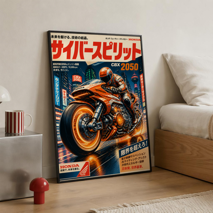 Affiche Honda Moto Cyberpunk | Neo Tokyo Rider