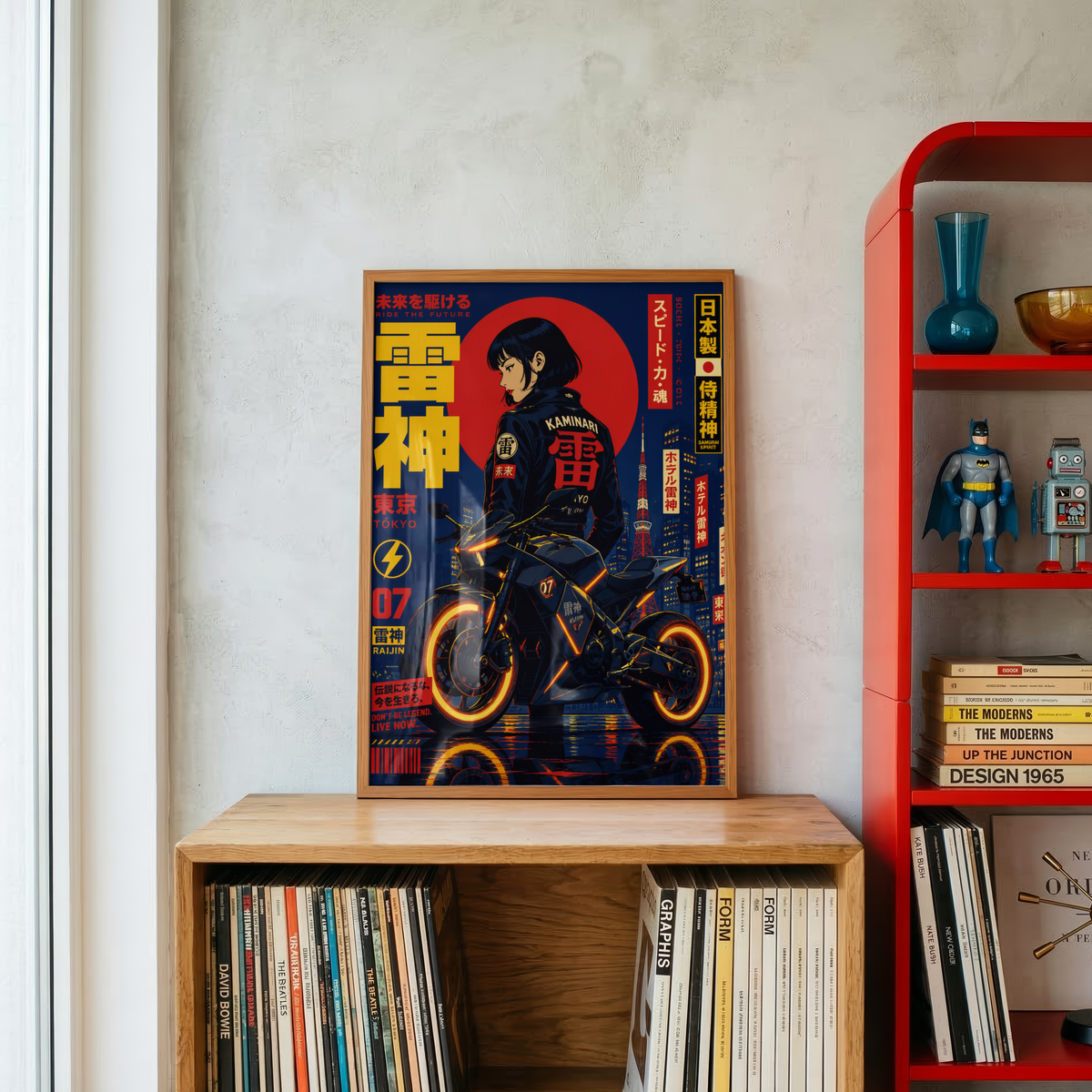 Affiche Moto Cyberpunk | Samurai Woman & Neo Tokyo