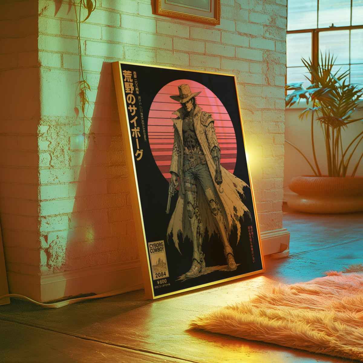 Affiche Cyborg Cowboy | Western Futuriste & Cyberpunk