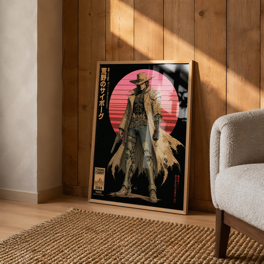 Affiche Cyborg Cowboy | Western Futuriste & Cyberpunk