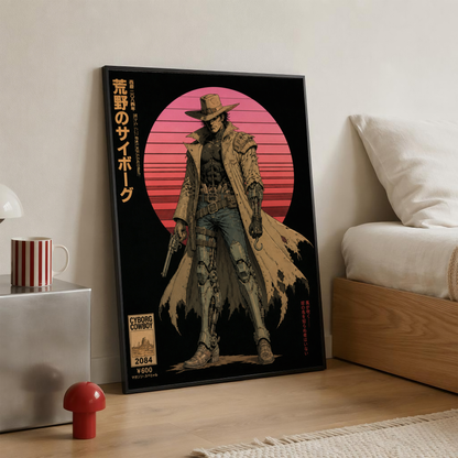 Affiche Cyborg Cowboy | Western Futuriste & Cyberpunk