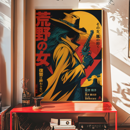 Affiche Cyber Cowgirl #02 | Art Western Futuriste & Cyberpunk