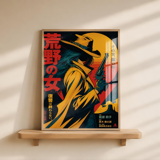 Affiche Cyber Cowgirl #02 | Art Western Futuriste & Cyberpunk