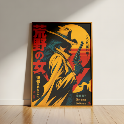 Affiche Cyber Cowgirl #02 | Art Western Futuriste & Cyberpunk