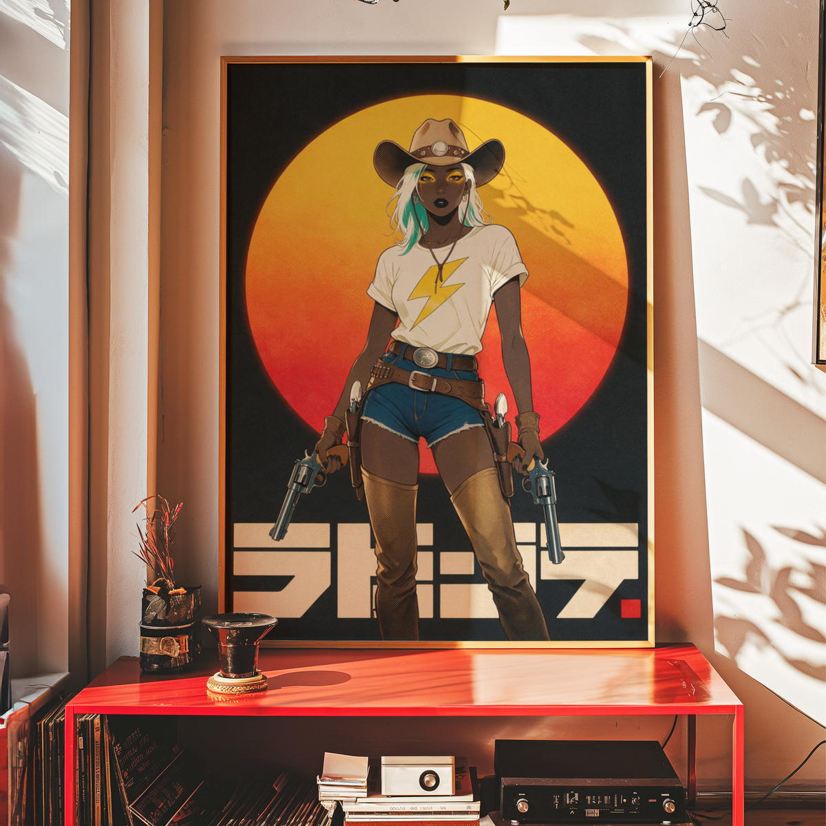 Affiche Cyber Cowgirl #01 | Art Western Futuriste & Cyberpunk