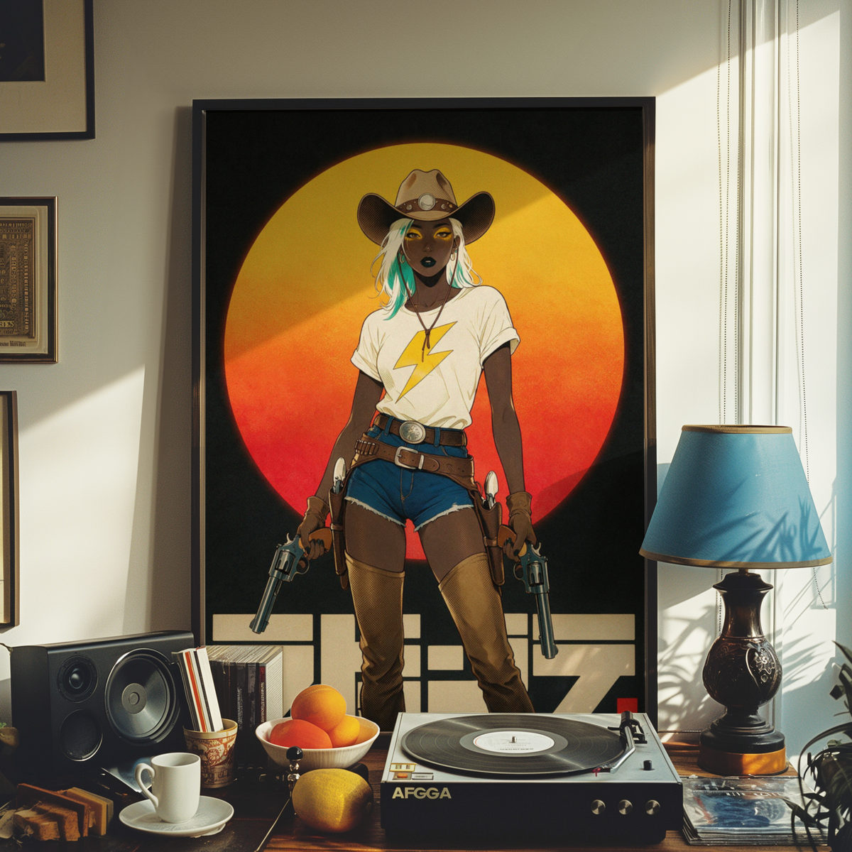 Affiche Cyber Cowgirl #01 | Art Western Futuriste & Cyberpunk