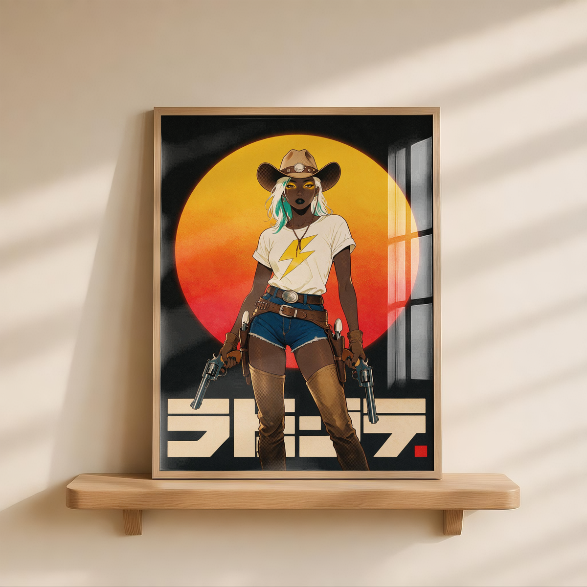 Affiche Cyber Cowgirl #01 | Art Western Futuriste & Cyberpunk