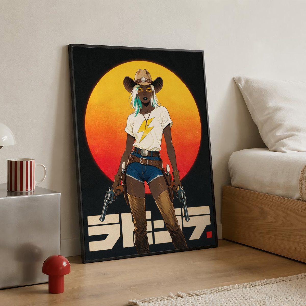 Affiche Cyber Cowgirl #01 | Art Western Futuriste & Cyberpunk