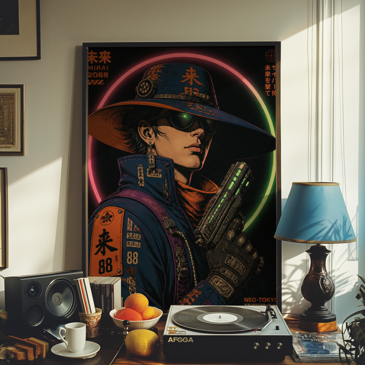 Affiche Cyber Cowboy #01 | Neo Tokyo & Western Futuriste