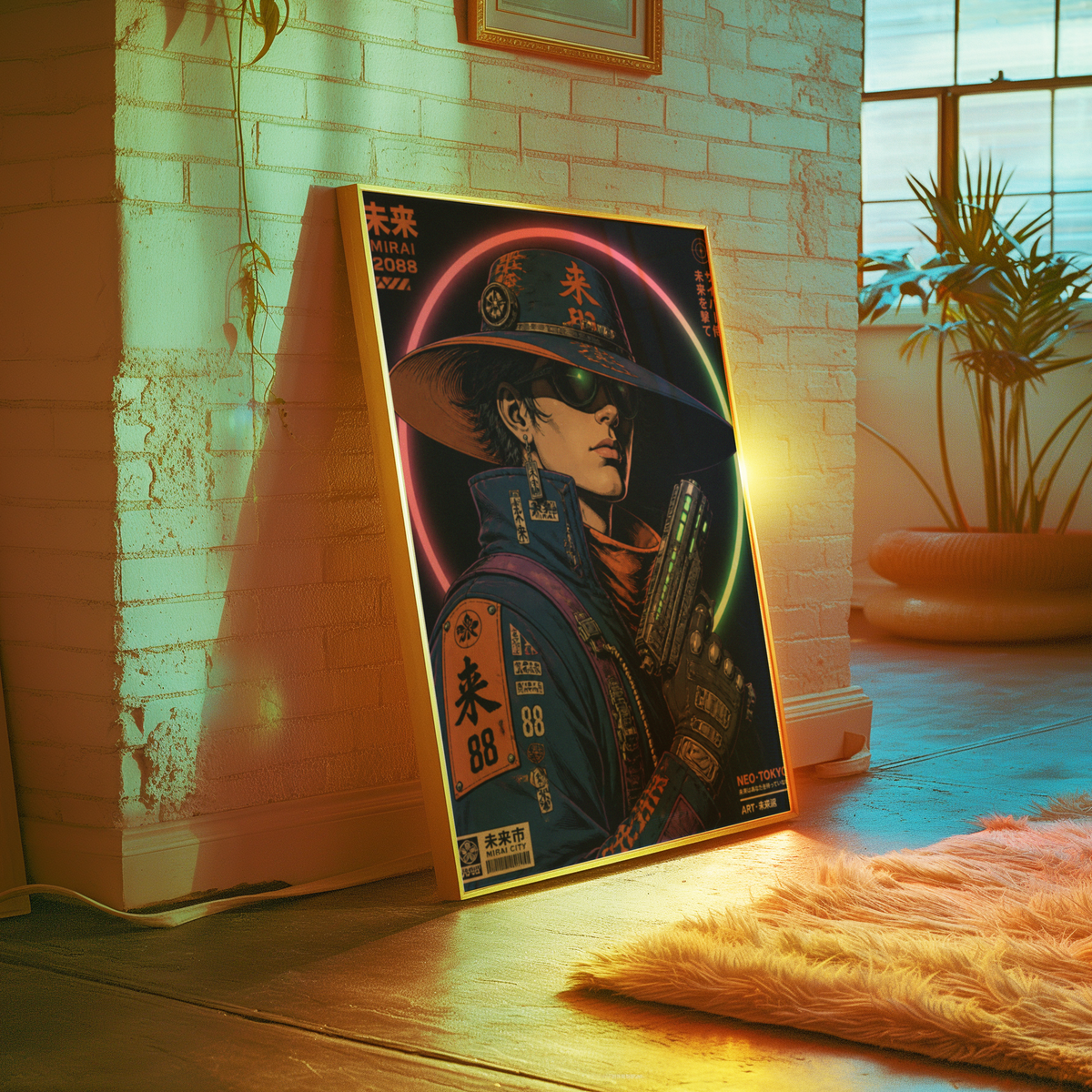 Affiche Cyber Cowboy #01 | Neo Tokyo & Western Futuriste