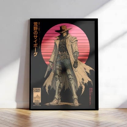 Affiche Cyborg Cowboy | Western Futuriste & Cyberpunk